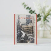 Vintag Chicago Illinois Travel Postkarte (Stehend Vorderseite)