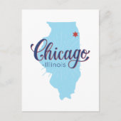 Vintag Chicago Illinois Windy City Map Postkarte (Vorderseite)