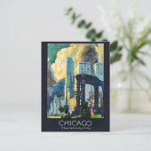 Vintag Chicago Illinois Windy City Postkarte (Stehend Vorderseite)