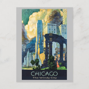 Vintag Chicago Illinois Windy City Postkarte