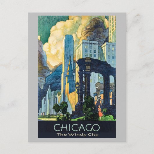 Vintag Chicago Illinois Windy City Postkarte (Vorderseite)