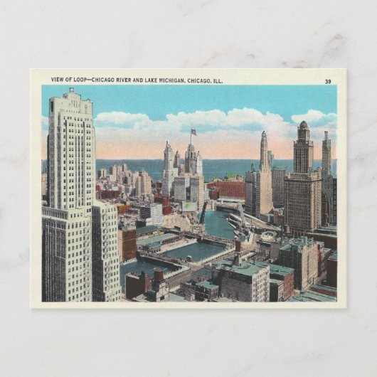 Vintag Chicago Loop Postkarte (Vorderseite)