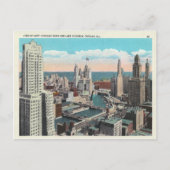 Vintag Chicago Loop Skyline Postkarte (Vorderseite)