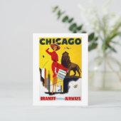 Vintag Chicago Postkarte (Stehend Vorderseite)
