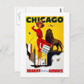 Vintag Chicago Postkarte (Vorne/Hinten)