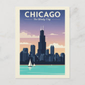Vintag Chicago Postkarte (Vorderseite)