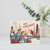 Vintag Chicago Postkarte (Stehend Vorderseite)