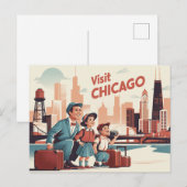 Vintag Chicago Postkarte (Vorne/Hinten)