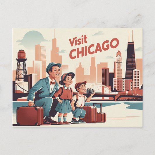 Vintag Chicago Postkarte (Vorderseite)
