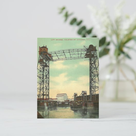 Vintag Chicago Postkarte (Stehend Vorderseite)