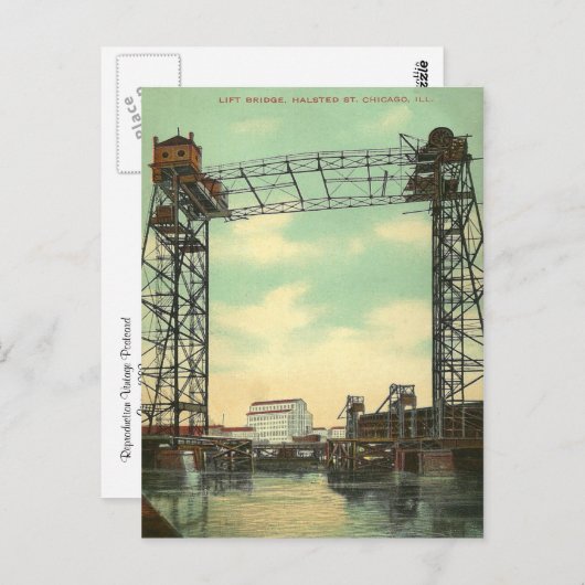 Vintag Chicago Postkarte (Vorne/Hinten)