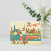 Vintag Chicago Postkarte (Stehend Vorderseite)