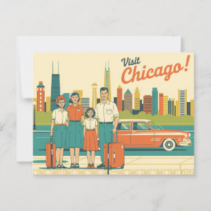 Vintag Chicago Postkarte