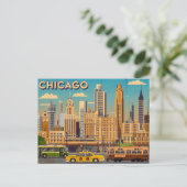 Vintag Chicago Postkarte (Stehend Vorderseite)