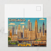 Vintag Chicago Postkarte (Vorne/Hinten)