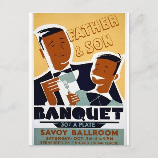 Vintag Chicago, Regal Theater Vater & Sohn Tag Postkarte (Vorderseite)