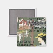 Vintag Chicago Tennis Poster Magnet (Vorderseite/Rückseite)