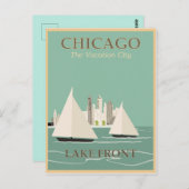 Vintag Chicago Travel Postkarte (Vorne/Hinten)