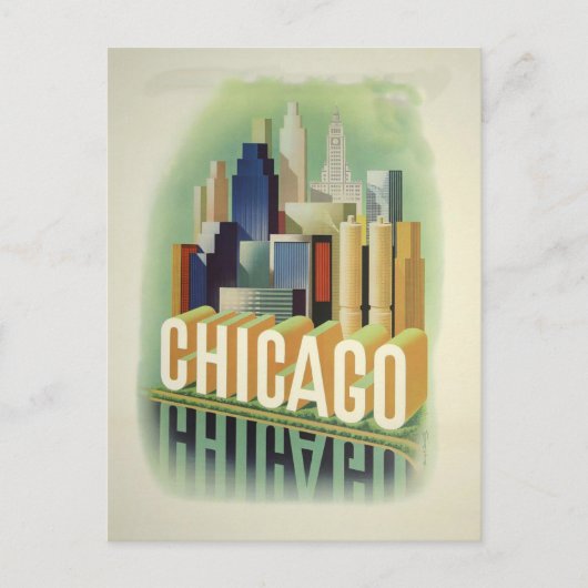 Vintag Chicago Travel Postkarte (Vorderseite)