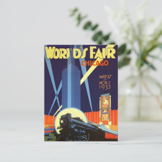 Vintag Chicago, USA - Postkarte (Stehend Vorderseite)