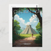 Vintag Chichen Itza Mexico Travel Postkarte (Vorne/Hinten)