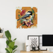 Vintag Chickadee Serenade Poster (Heimbüro)