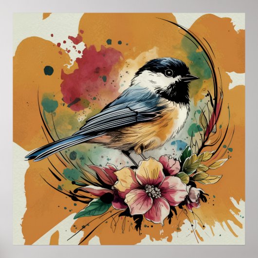 Vintag Chickadee Serenade Poster (Vorne)