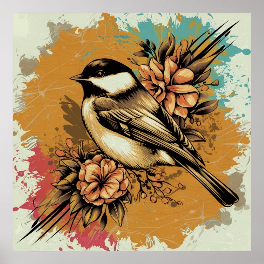 Vintag Chickadee Splendor Poster (Vorne)