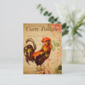 Vintag Chicken Hen Rooster - Französisch Postkarte (Stehend Vorderseite)