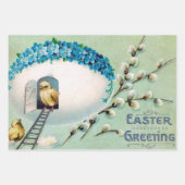 Vintag Chicks Ostergruss Geschenkpapier Set (Vorderseite 3)