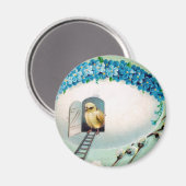 Vintag Chicks Ostergruss Magnet (Vorderseite/Rückseite)