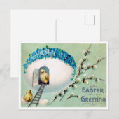 Vintag Chicks Ostergruss Postkarte (Vorne/Hinten)