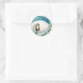 Vintag Chicks Ostergruss Runder Aufkleber (Tasche)