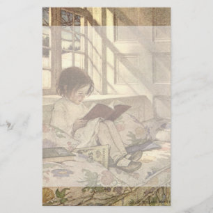 Vintag Child Reading a Book, Jessie Willcox Smith Briefpapier
