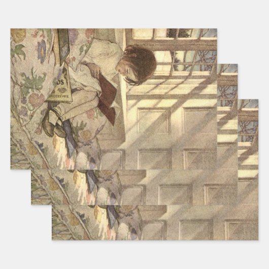 Vintag Child Reading a Book, Jessie Willcox Smith Geschenkpapier Set (Set)