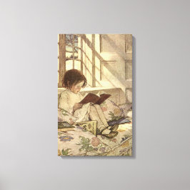 Vintag Child Reading a Book, Jessie Willcox Smith Leinwanddruck