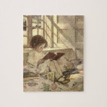 Vintag Child Reading a Book, Jessie Willcox Smith