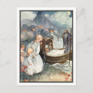 Vintag Children and Ferry von Anne Anderson Postkarte