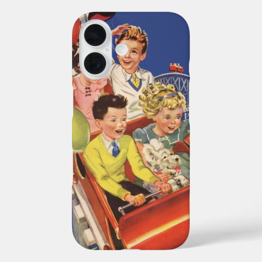 Vintag Children Balloons Dog Roller Untersetzer Ri Case-Mate iPhone Hülle (Rückseite)