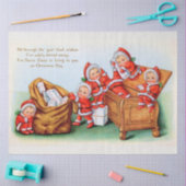 Vintag Children Santa Claus Seidenpapier (Basteln)