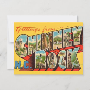 Vintag Chimney Rock NC Postkarte