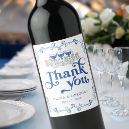 Vintag Chinoiserie Antique Rahmen Hochzeit Weinetikett