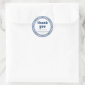 Vintag Chinoiserie Blue & White Vielen Dank Runder Aufkleber (Tasche)