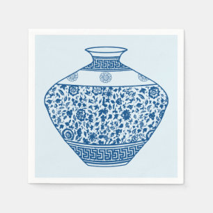 Vintag Chinoiserie Vase Ginger Jar Serviette