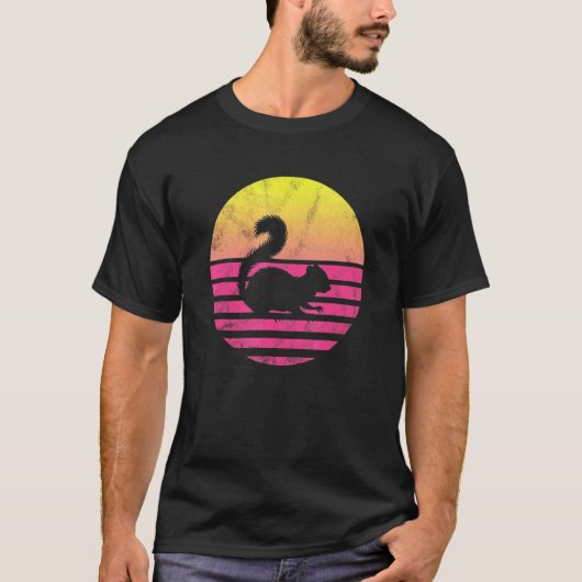 Vintag Chipmunk Sunset Retro Eichhörnchen T-Shirt (Vorderseite)