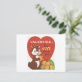 Vintag Chipmunk Valentine Feiertagspostkarte (Stehend Vorderseite)