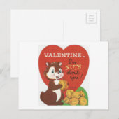 Vintag Chipmunk Valentine Feiertagspostkarte (Vorne/Hinten)