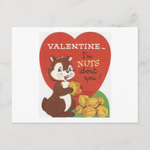 Vintag Chipmunk Valentine Feiertagspostkarte