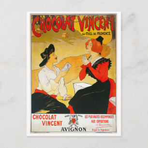 Vintag Chocolat Vincent Ad Postkarte
