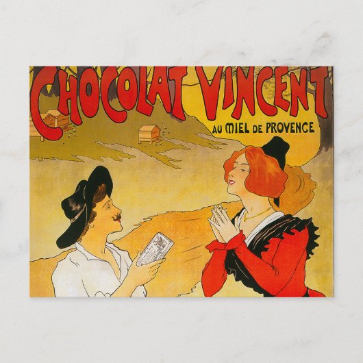 Vintag Chocolat Vincent Ad Postkarte (Vorderseite)